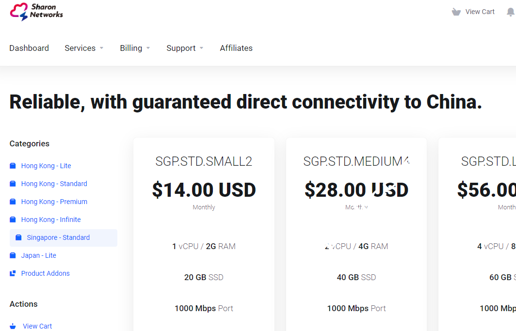 Sharon：日本/新加坡4837线路VPS，1Gbps带宽@500GB月流量，月付$10起-国外主机测评