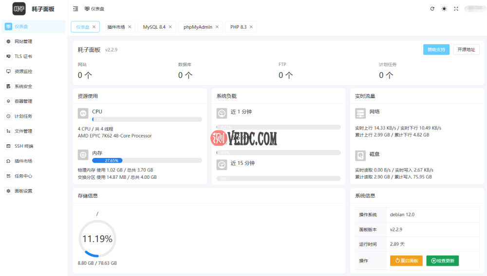 耗子面板：使用 Golang + Vue 开发的开源轻量 Linux 服务器运维管理面板-国外主机测评