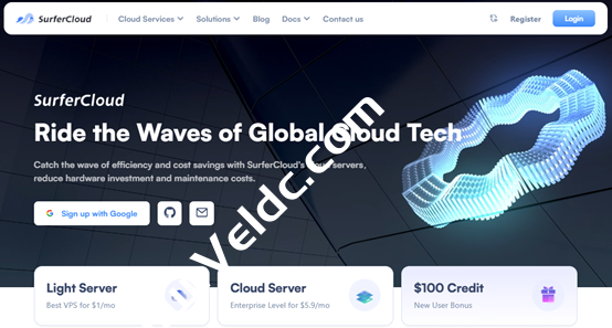 SurferCloud:新用户最高送$100,轻量云VPS全球同价$1/月起,云服务器低至$5.9/月,有Windows系统,可USDT付款-国外主机测评