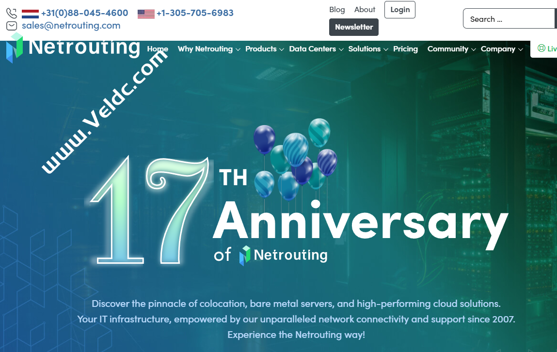 Netrouting：夏末大促销，国外VPS云服务器，可选美国/荷兰/德国/罗马利亚/瑞典/香港机房，月付€5起-国外主机测评