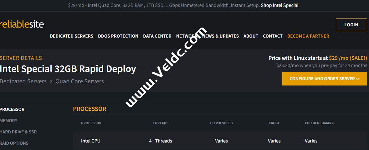 ReliableSite：美国纽约便宜服务器促销，英特尔四核 i5/i7/Xeon/32GB/1 TB SSD/1Gbps不限流量/免费20Gbps DDoS防护，月付仅需$29-国外主机测评