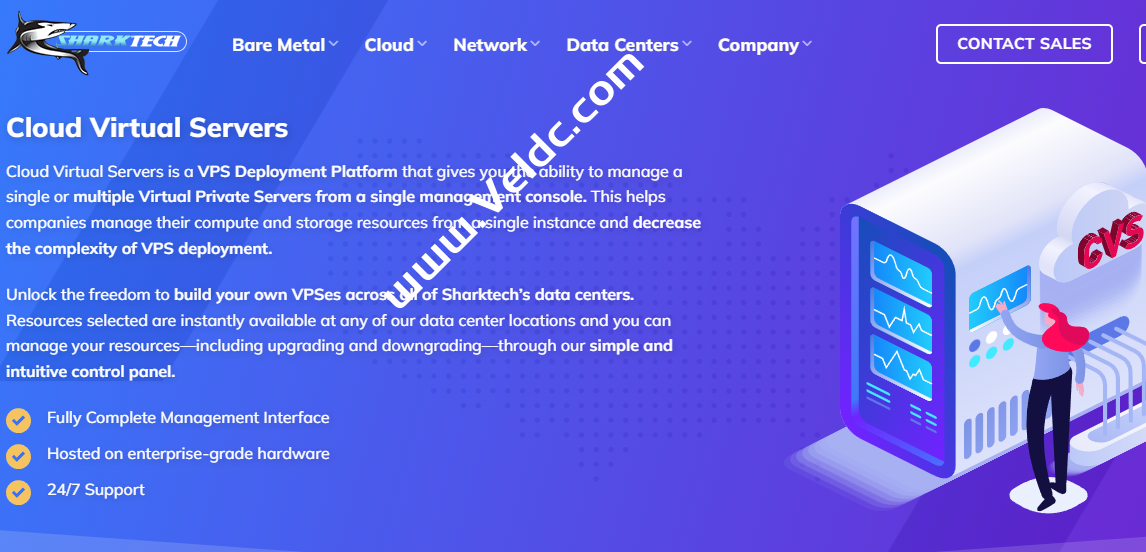 Sharktech：国外高防VPS，1核2GB/40GB，可选美国/荷兰等五个机房，年付$29.7起，1~10Gbps不限流量高防服务器月付$79起-国外主机测评