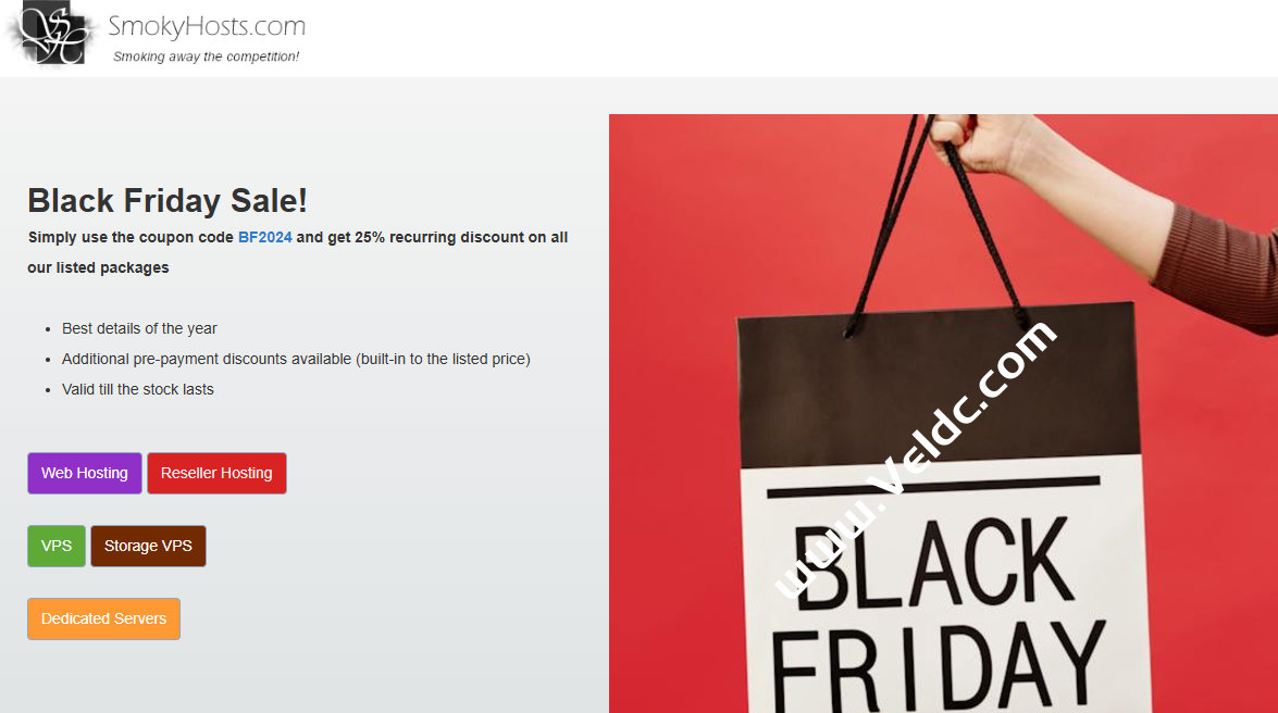 SmokyHosts：新增美国特价VPS，可选洛杉矶和纽约机房，1核1GB/10GB SSD，1Gbps@800GB，年付$12.95-国外主机测评