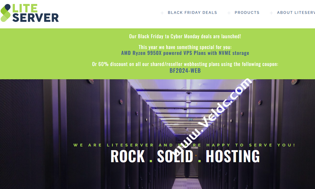 LiteServer：#黑五#荷兰不限流量VPS，1核@Ryzen 9950X/1GB/35GB NVME/1Gbps@20T，年付€25起-国外主机测评