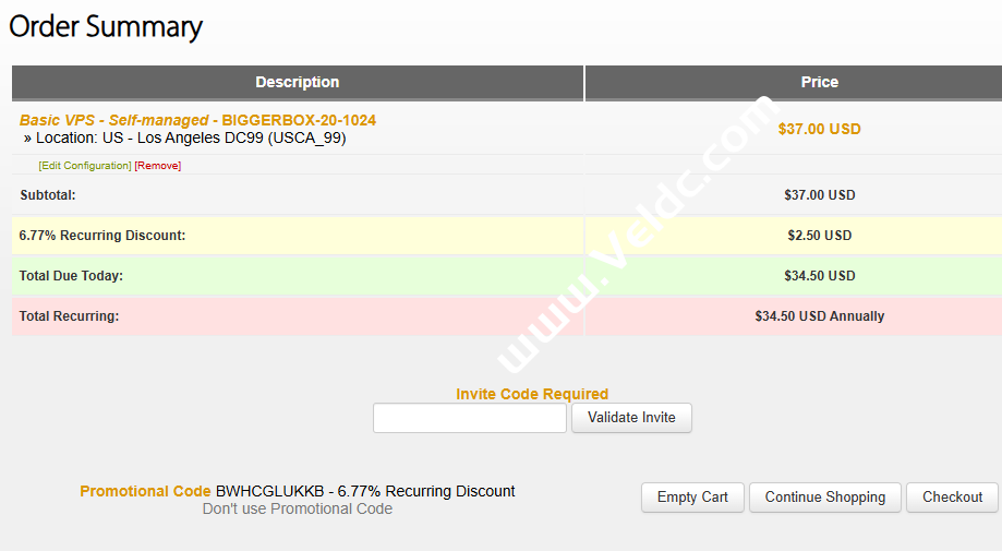 搬瓦工：BIGGERBOX 限量版套餐邀请码更新，美国洛杉矶DC99机房，1核1GB/20GB SSD/1Gbps@1TB，年付$34.5-国外主机测评