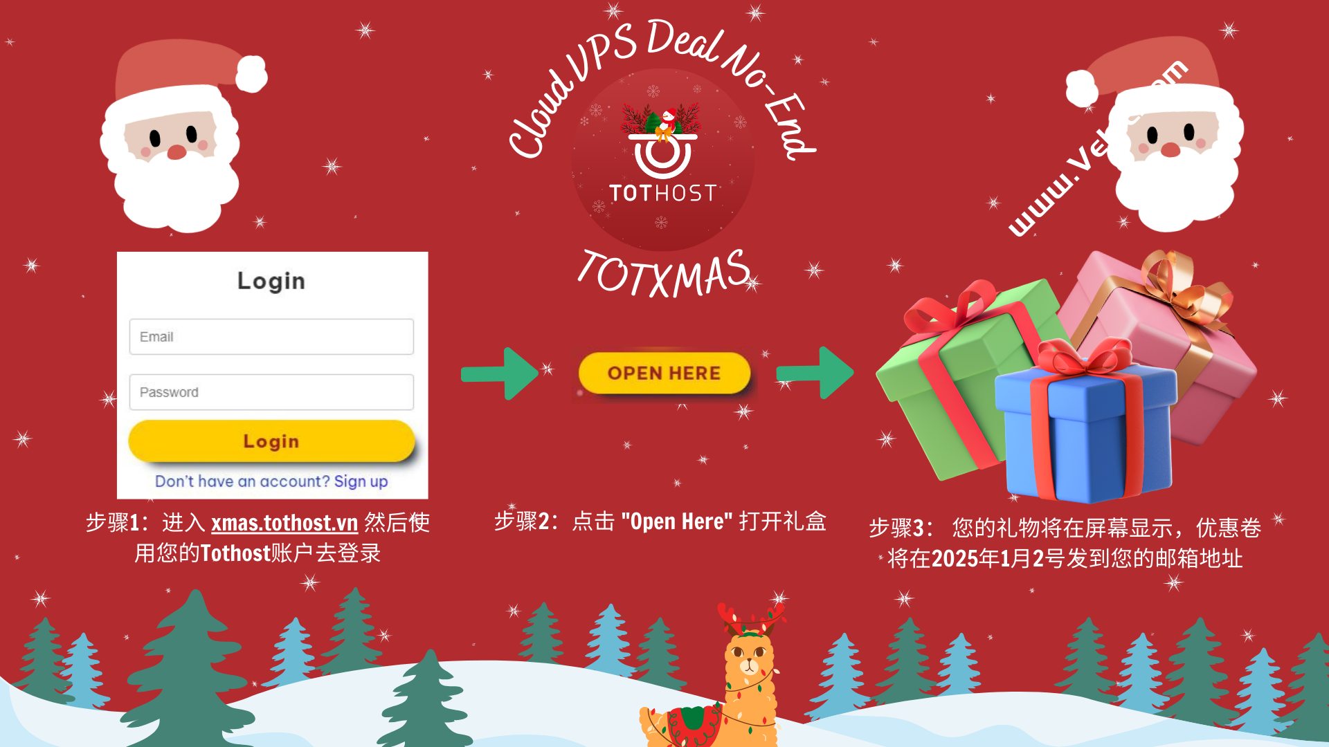 TOTHOST：圣诞/元旦 最高享30%折扣，赠送10美元账户余额，可选VNPT/CMC/住宅双isp，100-200Mbps不限流量/解锁TikTok等-国外主机测评