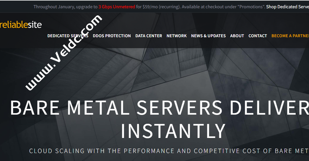 ReliableSite：带宽升级优惠，+$59升级为3Gbps大带宽不限流量/免费DDos保护，可选纽约/洛杉矶/迈阿密机房，月付$29起-国外主机测评