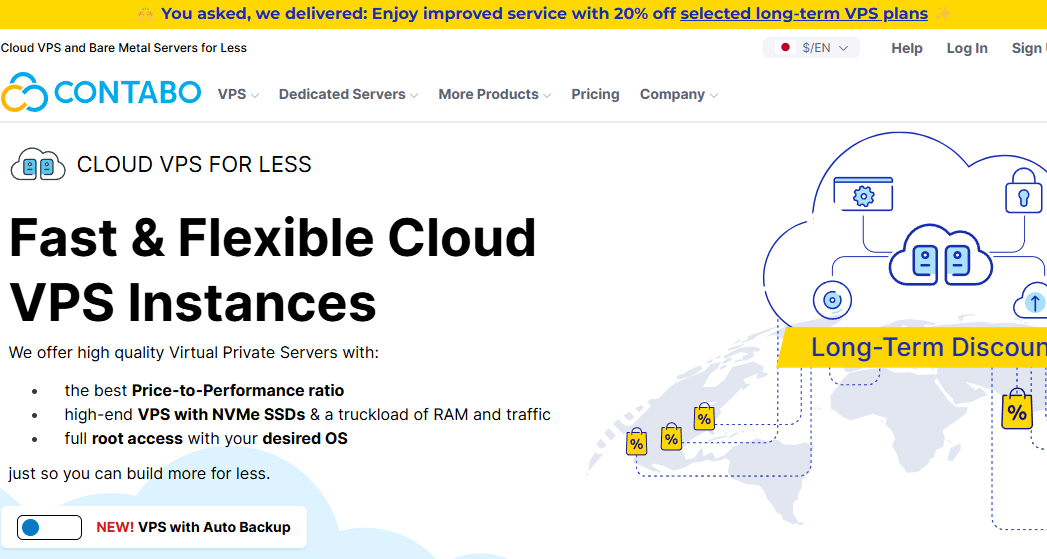 Contabo：VPS套餐配置和价格调整，免安装费/最高优惠20%，可选德国/美国/日本/新加坡/澳大利亚/印度，月付$4.46起-国外主机测评
