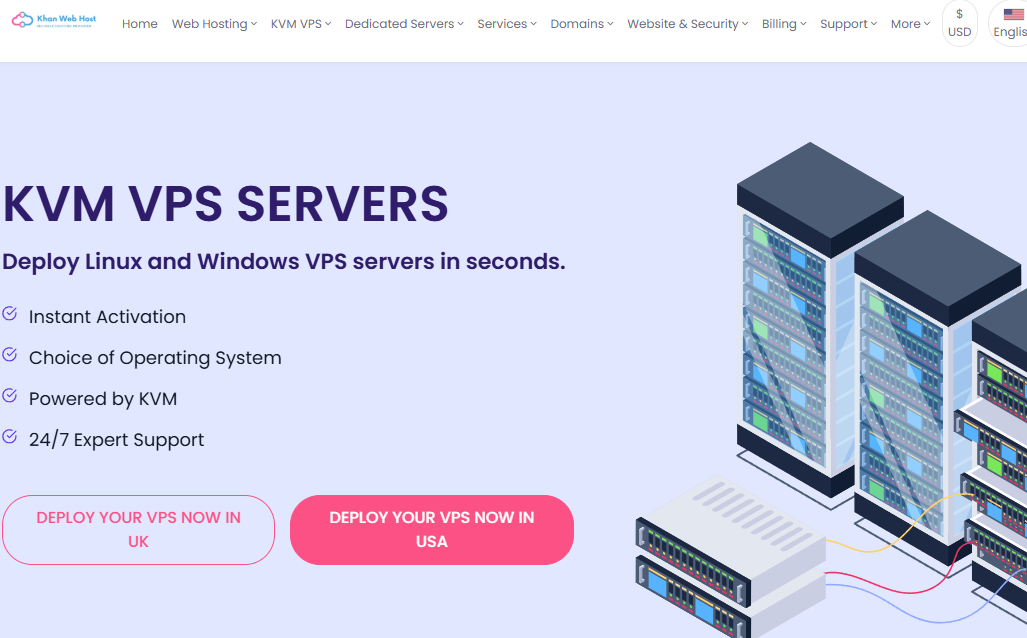 KhanWebHost：便宜VPS闪购，1核/1GB/10GB SSD/10Gbps@1TB，月付1美元，可选美国休斯顿/英国/法国/加拿大等机房-国外主机测评