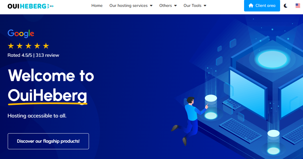 OuiHeberg：美国VPS/法国VPS促销，1核1GB/20G NVMe，1Gbps@10 TB，年付€10起-国外主机测评