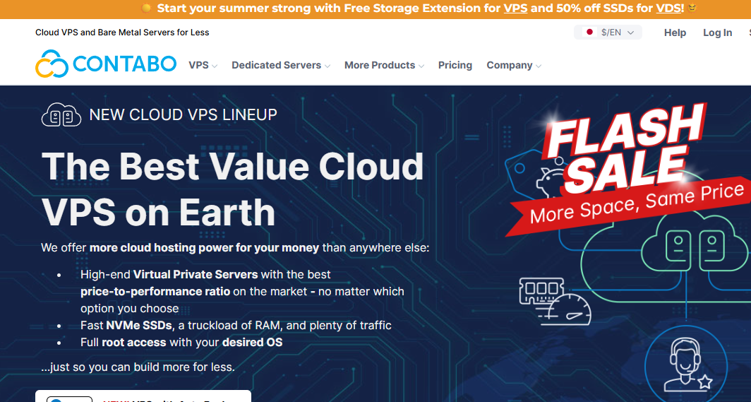 Contabo：高配VPS促销，限时免设置费/硬盘翻倍，3核AMD EPYC/8GB/300 GB SSD，200Mbps@32T月流量，可选德国/美国/日本/新加坡/澳大利亚/印度，月付$4.21起-国外主机测评