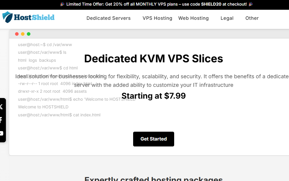 Hostshield：荷兰VPS促销，4核4GB/80GB SSD，1Gbps@不限流量，年付$34.99，4核6GB/4TB大硬盘VPS年付$79.99-国外主机测评