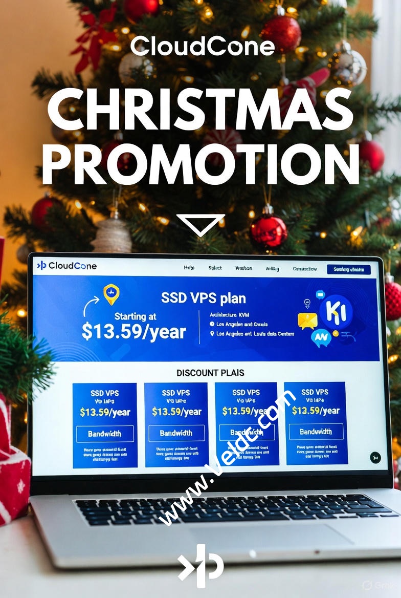 CloudCone：#圣诞促销#美国便宜VPS年付$13.59起，双核/1GB/24GB SSD/1Gbps@3.5TB，可选洛杉矶/圣路易斯/雷斯顿机房-国外主机测评
