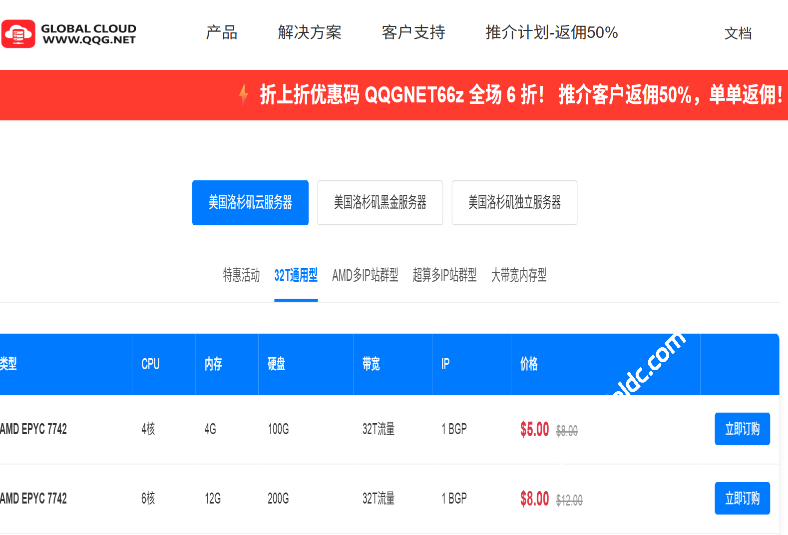 QQG.NET 2026 促销：洛杉矶 AMD EPYC 高性能VPS服务器全场 6 折特惠，4核4G月付$5起-国外主机测评