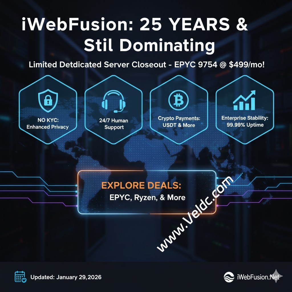 25年老牌实力商家iWebFusion 独服大促，顶级 EPYC 128核服务器低至 $499-国外主机测评