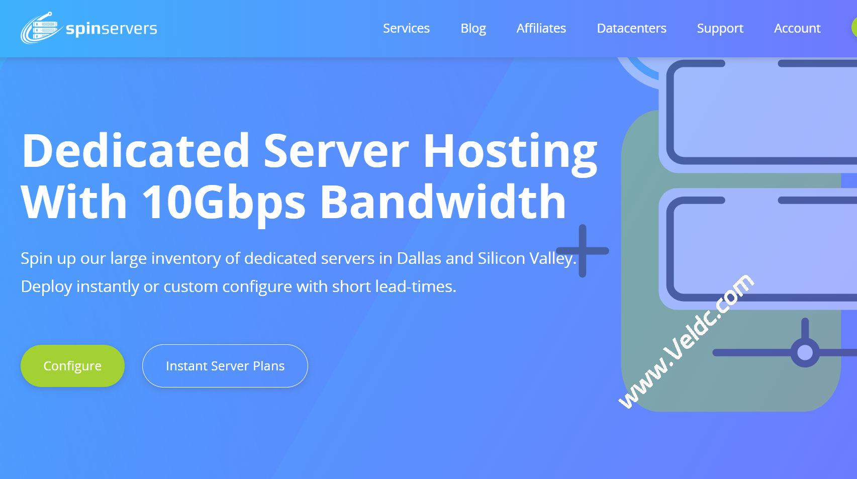 Spinservers：10Gbps高带宽服务器促销，圣何塞机房85美元/月，达拉斯机房低至74美元-国外主机测评