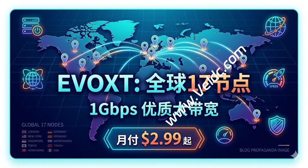 Evoxt：国外便宜VPS，可选港/日/马等全球17节点，1Gbps优质大带宽，月付$2.99起-国外主机测评